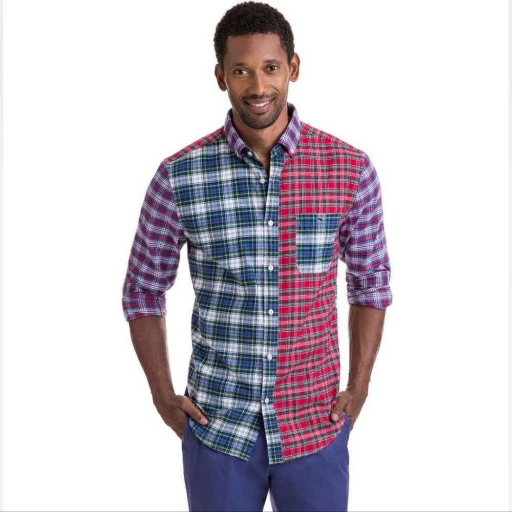 Vineyard Vines Men's Party Flannel Classic Tucker Shit - Size Large